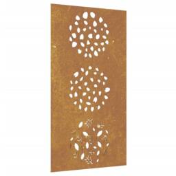 Berkfield Home Garden Wall Decoration 105x55 cm Corten Steel Leaf Design in Brown