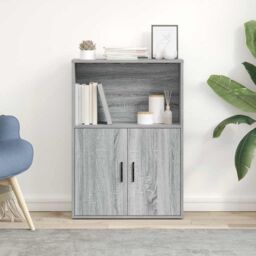 Berkfield Home Bookcase Grey Sonoma 60x24x85 cm Engineered Wood - Size: 60 x 24 x 85 cm - thumbnail 3