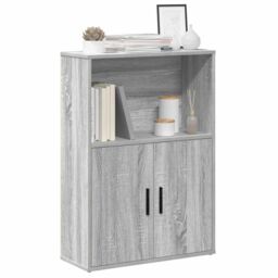 Berkfield Home Bookcase Grey Sonoma 60x24x85 cm Engineered Wood - Size: 60 x 24 x 85 cm - thumbnail 1