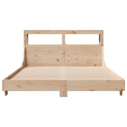 Berkfield Home Bed Frame without Mattress 160x200 cm Solid Wood Pine in Brown - thumbnail 4