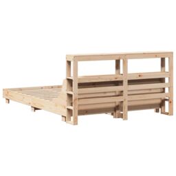 Berkfield Home Bed Frame without Mattress 160x200 cm Solid Wood Pine in Brown - thumbnail 6