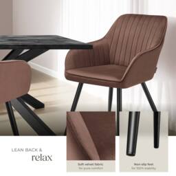 tectake Dining Chair Marilyn Set Of 6 - Brown/Black in Brown - Size: 6 Pack - thumbnail 4