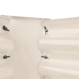 Harbour Housewares Raised Garden Beds - 2x Semi-Circle Bottomless Galvanised Steel Planter 120 x 60cm in Ivory - Size: 120 x 60 cm - thumbnail 4