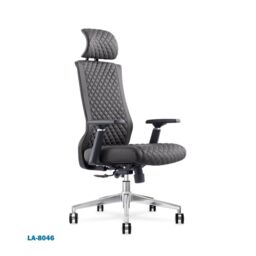 JFY High-Back Quilted Faux Leather Swivel Chair with Reclining Backrest in Black