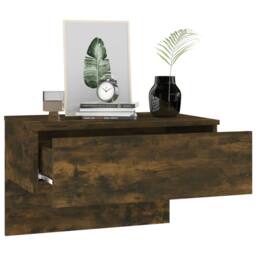 Berkfield Home Wall-mounted Bedside Cabinets 2 pcs Smoked Oak in Brown - thumbnail 4