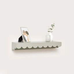 Melody Maison Large Taupe Scalloped Wall Storage Shelf - 61cm in Grey - thumbnail 6