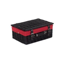 Red Hamper Wicker 36cm Empty Black Willow Picnic Basket With Red Lining - thumbnail 2