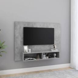 Berkfield Home Wall TV Cabinet Concrete Grey 120x23.5x90 cm Engineered Wood - thumbnail 2