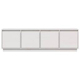 Berkfield Home TV Cabinet White 156x37x45 cm Solid Wood Pine - Size: 156 x 37 x 45 cm - thumbnail 4