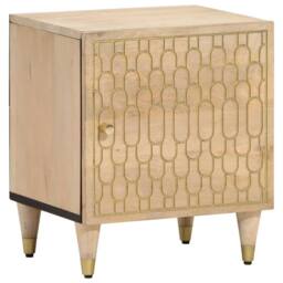 Berkfield Home Bedside Cabinets 2 pcs 40x33x46 cm Solid Wood Mango in Brown - Size: 40 x 33 x 46 cm - thumbnail 2