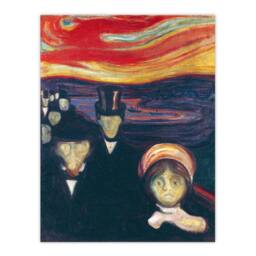 Artery8 Edvard Munch Framed Wall Art Print Anxiety Figures Oil Painting - Size: A4 - thumbnail 3
