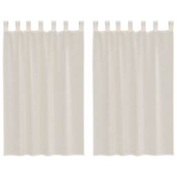 Berkfield Home Voile Curtains with Tab Top 2 pcs Cream - thumbnail 1