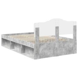 Berkfield Home Bed Frame with Headboard Concerte 120 x 190 cm Solid Pine Wood in Grey - thumbnail 9