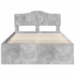 Berkfield Home Bed Frame with Headboard Concerte 120 x 190 cm Solid Pine Wood in Grey - thumbnail 7