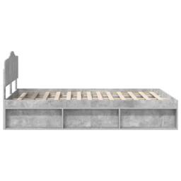 Berkfield Home Bed Frame with Headboard Concerte 120 x 190 cm Solid Pine Wood in Grey - thumbnail 8
