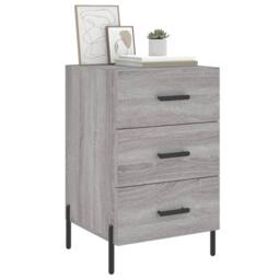 Berkfield Home Bedside Cabinet Grey Sonoma 40x40x66 cm Engineered Wood - Size: 40 x 40 x 66 cm - thumbnail 3