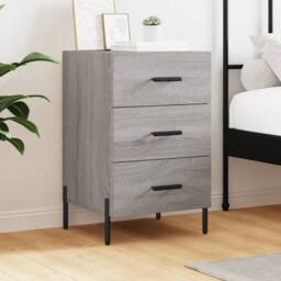 Berkfield Home Bedside Cabinet Grey Sonoma 40x40x66 cm Engineered Wood - Size: 40 x 40 x 66 cm - thumbnail 2