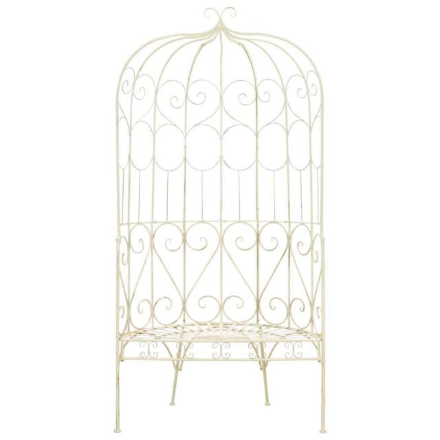 Berkfield Home Garden Bench 95 cm Iron Antique White - image 1