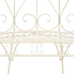 Berkfield Home Garden Bench 95 cm Iron Antique White - thumbnail 5
