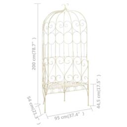 Berkfield Home Garden Bench 95 cm Iron Antique White - thumbnail 6