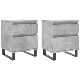 Berkfield Home Bedside Cabinets 2 pcs Concrete Grey 40x35x50 cm Engineered Wood - Size: 40 x 35 x 50 cm - thumbnail 1