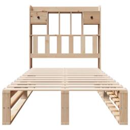 Berkfield Home Bookcase Bed without Mattress 90x190 cm Single Solid Wood Pine in Light Tan - thumbnail 4