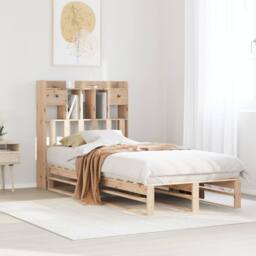 Berkfield Home Bookcase Bed without Mattress 90x190 cm Single Solid Wood Pine in Light Tan - thumbnail 2