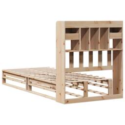 Berkfield Home Bookcase Bed without Mattress 90x190 cm Single Solid Wood Pine in Light Tan - thumbnail 8