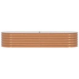 Berkfield Home Raised Garden Bed Brown with Wood Look 240x80x44 cm Steel - Size: 240 x 80 x 44 cm - thumbnail 5