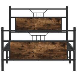 Berkfield Home Durable Bed Frame without Mattress Smoked Oak 100x200 cm Engineer in Brown - thumbnail 6