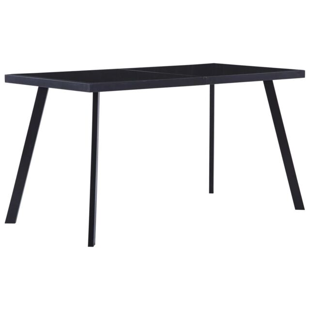 Berkfield Home Dining Table Black 140x70x75 cm Tempered Glass - Size: 140 x 70 x 75 cm - image 1