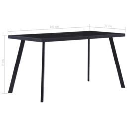 Berkfield Home Dining Table Black 140x70x75 cm Tempered Glass - Size: 140 x 70 x 75 cm - thumbnail 5