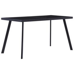 Berkfield Home Dining Table Black 140x70x75 cm Tempered Glass - Size: 140 x 70 x 75 cm - thumbnail 1