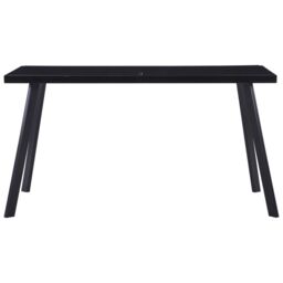 Berkfield Home Dining Table Black 140x70x75 cm Tempered Glass - Size: 140 x 70 x 75 cm - thumbnail 2