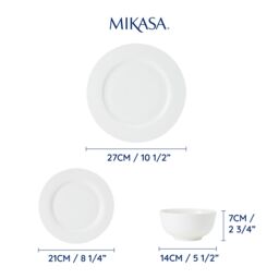 Mikasa 12 Piece China 'Egret' Dinner Set, White, Gift Boxed in White - thumbnail 5