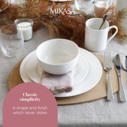 Mikasa 12 Piece China 'Egret' Dinner Set, White, Gift Boxed in White - thumbnail 7