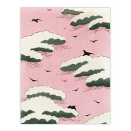 "Artery8 Pink Sky With Clouds & Birds Vintage Wall Art Print Bijutsukai - Size: W12"" x H16""" - thumbnail 1