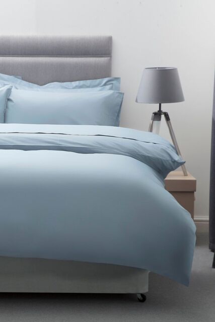 Belledorm Egyptian Cotton 200 Thread Count Duvet Cover in Light Blue - Size: Super King - image 1