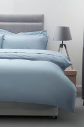 Belledorm Egyptian Cotton 200 Thread Count Duvet Cover in Light Blue - Size: Super King - thumbnail 1