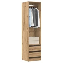 Berkfield Home Wardrobe Artisan Oak 50x50x200 cm Engineered Wood in Brown - Size: 50 x 50 x 200 cm - thumbnail 2