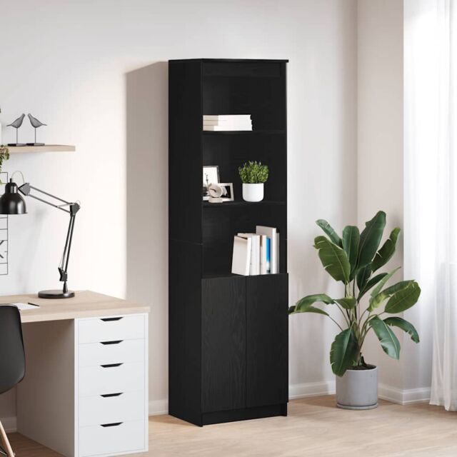 Berkfield Home Highboard Black Oak 50x35x180 cm Engineered Wood - Size: 50 x 35 x 180 cm - image 1