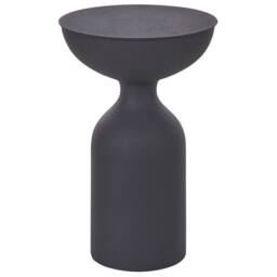 Wyld and Coco Set of 2 Black Iron Round Side Tables 33 cm and 36 cm Modern - thumbnail 3