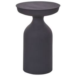 Wyld and Coco Set of 2 Black Iron Round Side Tables 33 cm and 36 cm Modern - thumbnail 5