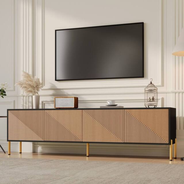 STILVORA TV Cabinet 179 cm with 4 Doors in Natural - image 1