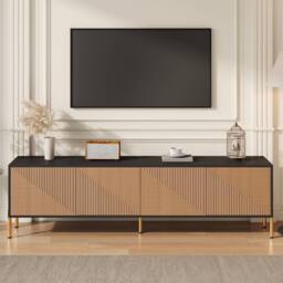 STILVORA TV Cabinet 179 cm with 4 Doors in Natural - thumbnail 3