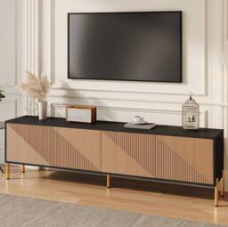 STILVORA TV Cabinet 179 cm with 4 Doors in Natural - thumbnail 2
