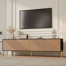 STILVORA TV Cabinet 179 cm with 4 Doors in Natural - thumbnail 1