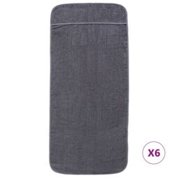 Berkfield Home Beach Towels 6 pcs Anthracite 60x135 cm Fabric 400 GSM in Black - thumbnail 3
