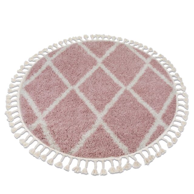 RugsX Berber Rug in Pink - Size: 120 cm diameter - image 1