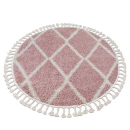 RugsX Berber Rug in Pink - Size: 120 cm diameter - thumbnail 1